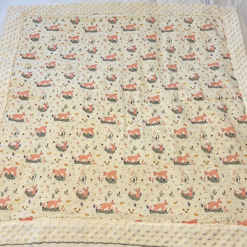 Deer double gauze and minky blanket